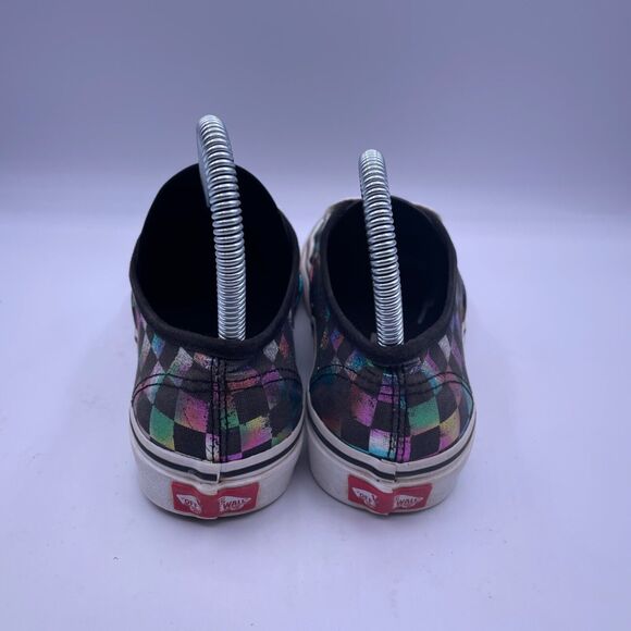Vans Authentic Iridescent Check Black Canvas Shoes Mens Size 4.5 Womens Size 6 - Picture 3 of 9